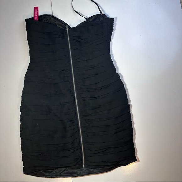 Walter By Walter Baker Black Ruched Chiffon Strapless Party Mini Dress NWT S - Picture 8 of 16